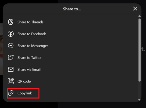 Copy Instagram Video URL